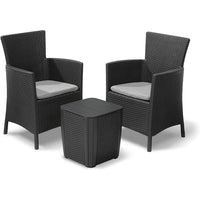 Set da Giardino Keter Iowa con Poltrone e Tavolino Contenitore Colore: Grafite