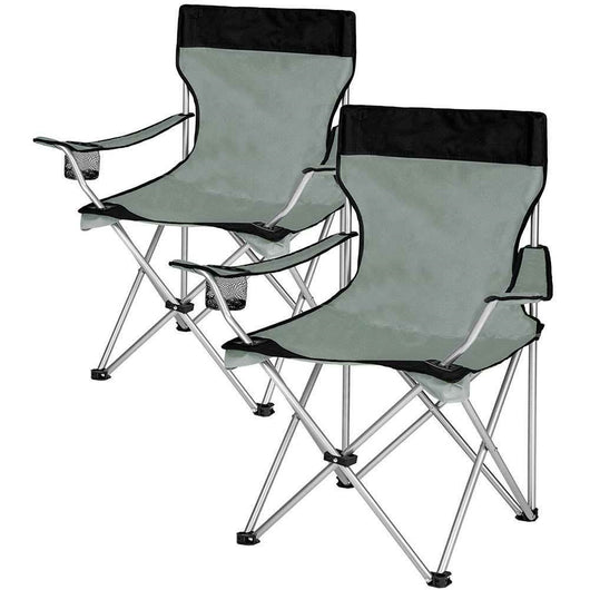 Kit 2 Sedie Pieghevoli da Campeggio con Borsa uso Esterno Leggera Salvaspazio Grigio