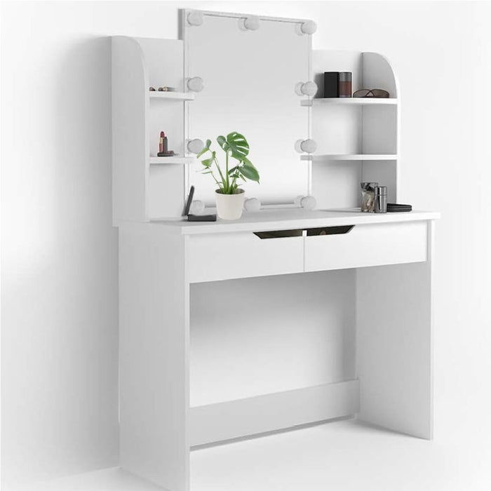 Toeletta Trucco Beatrice con Specchio 10 Luci Led Freddo e Caldo Specchiera