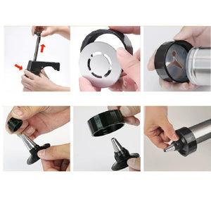 Spara Biscotti in Acciaio con 8 Beccucci e 8 Trafile per Dolci e Decorazioni