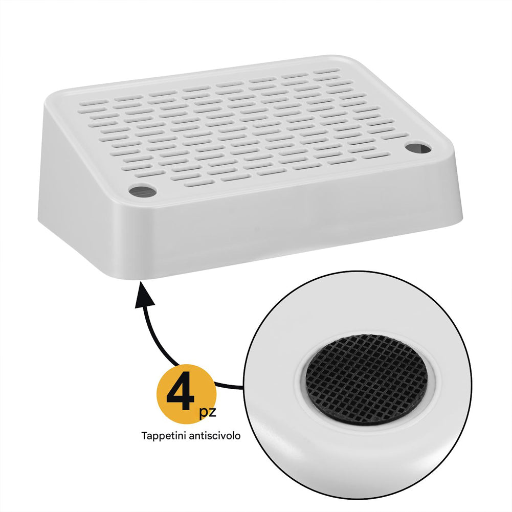 Lettiera per Gatti in Acciaio 35L Sportello Bloccabile e Pedana Anti Sabbiolina