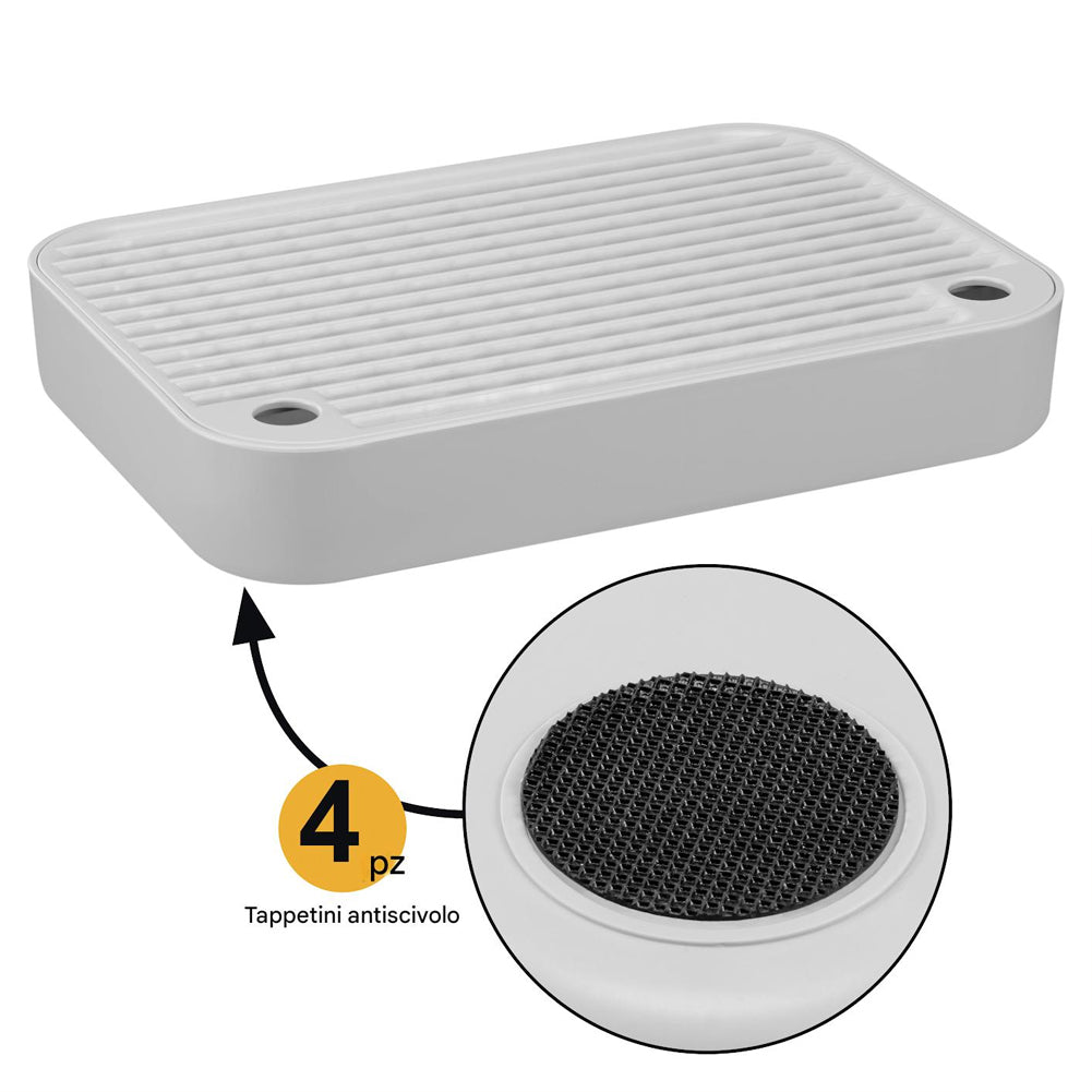 Lettiera per Gatti in Acciaio 35L Sportello Paletta e Pedana Anti Sabbiolina