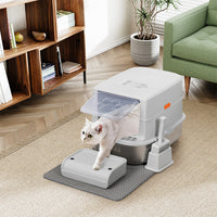 Lettiera per Gatti in Acciaio 36 Litri con Paletta e Pedana Raccogli Sabbiolina