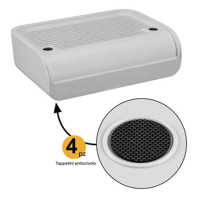 Lettiera per Gatti in Acciaio 36 Litri con Paletta e Pedana Raccogli Sabbiolina