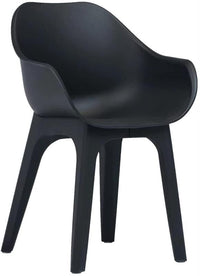 GHIBLI SET 2 SEDIE POLTRONA IN PLASTICA 55 X 50,5 X H81 CM ANTRACITE