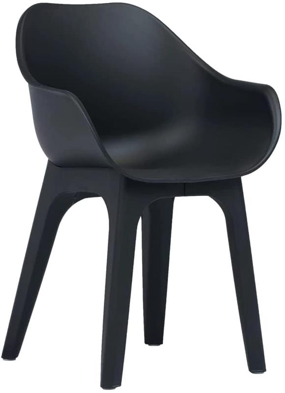 GHIBLI SET 2 SEDIE POLTRONA IN PLASTICA 55 X 50,5 X H81 CM ANTRACITE