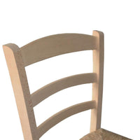 SEDIA IN LEGNO COLORE NATURALE 44×42×87 CM MODELLO PAESANA CON SEDUTA IN PAGLIA GREZZA E SCHIENALE ALTO