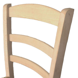 SEDIA IN LEGNO COLORE NATURALE 44×42×87 CM MODELLO PAESANA CON SEDUTA IN PAGLIA GREZZA E SCHIENALE ALTO