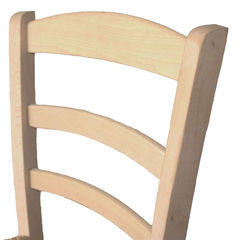 SEDIA IN LEGNO COLORE NATURALE 44×42×87 CM MODELLO PAESANA CON SEDUTA IN PAGLIA GREZZA E SCHIENALE ALTO