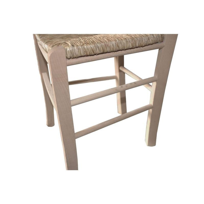 SEDIA IN LEGNO COLORE NATURALE 44×42×87 CM MODELLO PAESANA CON SEDUTA IN PAGLIA GREZZA E SCHIENALE ALTO