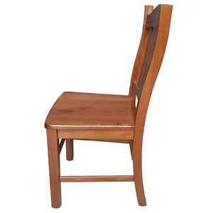 SEDIA IN LEGNO COLORE NOCE 90X45X46 CM MODELLO SILVANA CON SEDUTA COMPATTA E SCHIENALE ALTO LAVORATO -  IN MASSELLO