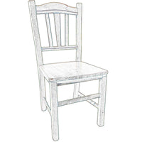 SEDIA IN LEGNO COLORE NOCE 90X45X46 CM MODELLO SILVANA CON SEDUTA COMPATTA E SCHIENALE ALTO LAVORATO -  IN MASSELLO