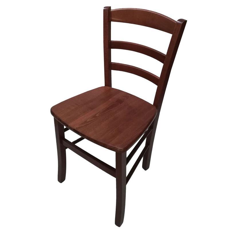 SEDIA IN LEGNO COLORE NOCE 44X42X87 CM CM MODELLO PAESANA CON SEDUTA COMPATTA IN LEGNO MASSELLO SCHIENALE ALTO