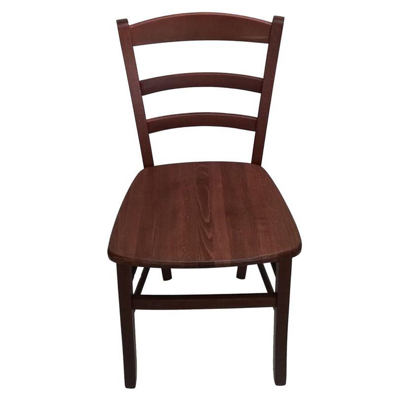SEDIA IN LEGNO COLORE NOCE 44X42X87 CM CM MODELLO PAESANA CON SEDUTA COMPATTA IN LEGNO MASSELLO SCHIENALE ALTO