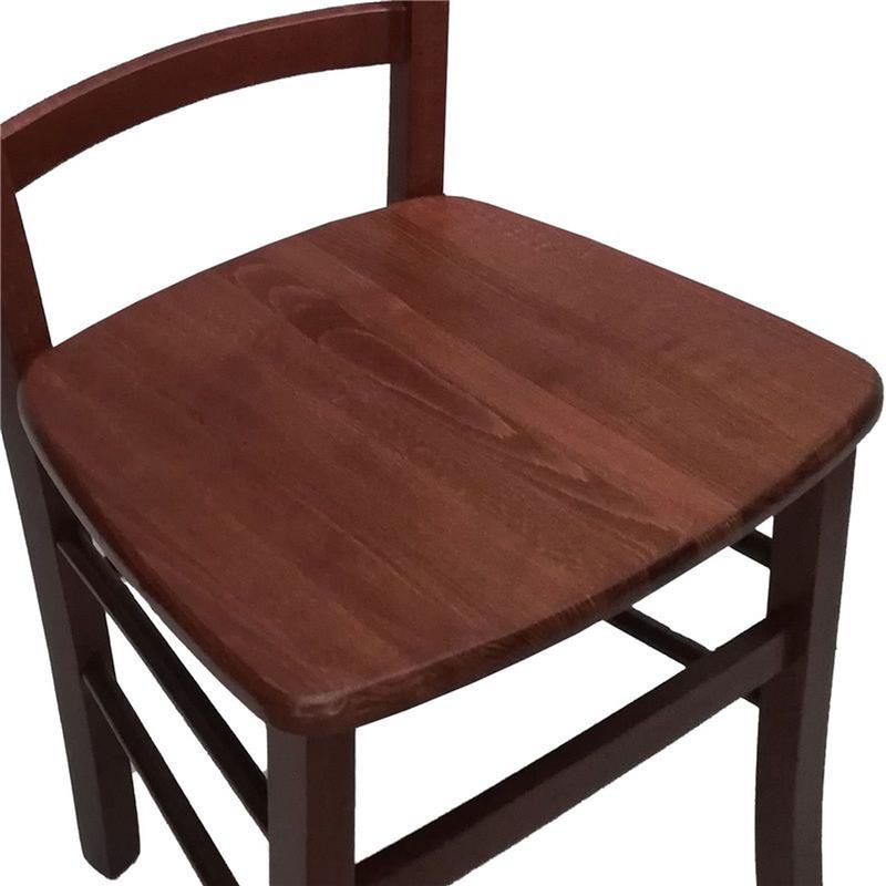 SEDIA IN LEGNO COLORE NOCE 44X42X87 CM CM MODELLO PAESANA CON SEDUTA COMPATTA IN LEGNO MASSELLO SCHIENALE ALTO