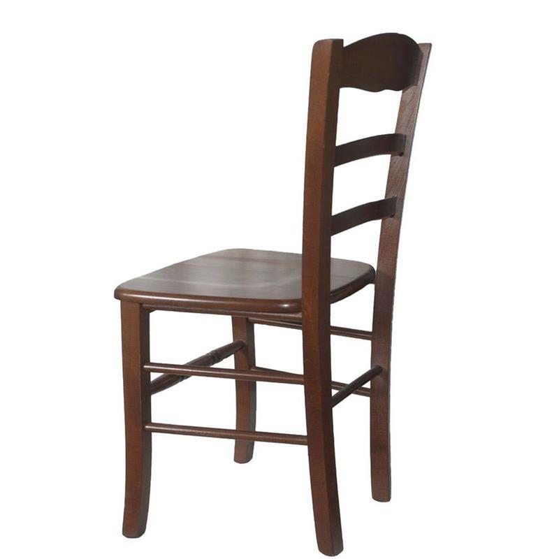 SEDIA IN LEGNO COLORE NOCE 44X42X87 CM CM MODELLO PAESANA CON SEDUTA COMPATTA IN LEGNO MASSELLO SCHIENALE ALTO