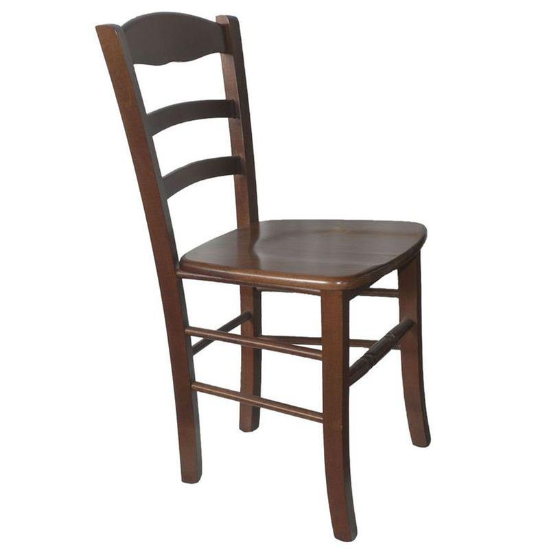 SEDIA IN LEGNO COLORE NOCE 44X42X87 CM CM MODELLO PAESANA CON SEDUTA COMPATTA IN LEGNO MASSELLO SCHIENALE ALTO