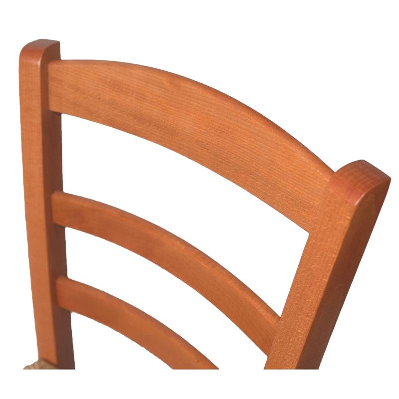 SEDIA IN LEGNO COLORE CILIEGIO 45×45×88 CM MODELLO PAESANA CON SEDUTA IN PAGLIA GREZZA E SCHIENALE ALTO
