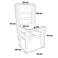 SEDIA IN LEGNO COLORE CILIEGIO 45X45X88 CM CM MODELLO PAESANA CON SEDUTA COMPATTA IN LEGNO MASSELLO SCHIENALE ALTO