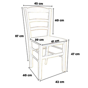SEDIA IN LEGNO COLORE CILIEGIO 45X45X88 CM CM MODELLO PAESANA CON SEDUTA COMPATTA IN LEGNO MASSELLO SCHIENALE ALTO