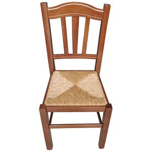 SEDIA IN LEGNO COLORE NOCE 46X45X90 CM CM MODELLO SILVANA CON SEDUTA IN PAGLIA SCHIENALE ALTO