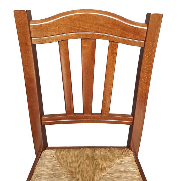SEDIA IN LEGNO COLORE NOCE 46X45X90 CM CM MODELLO SILVANA CON SEDUTA IN PAGLIA SCHIENALE ALTO
