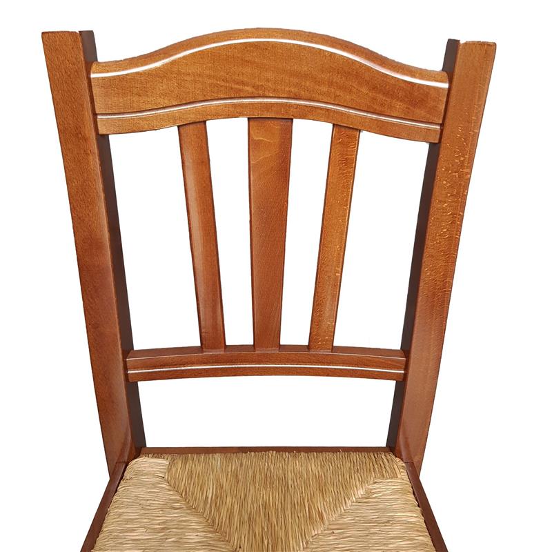 SEDIA IN LEGNO COLORE NOCE 46X45X90 CM CM MODELLO SILVANA CON SEDUTA IN PAGLIA SCHIENALE ALTO
