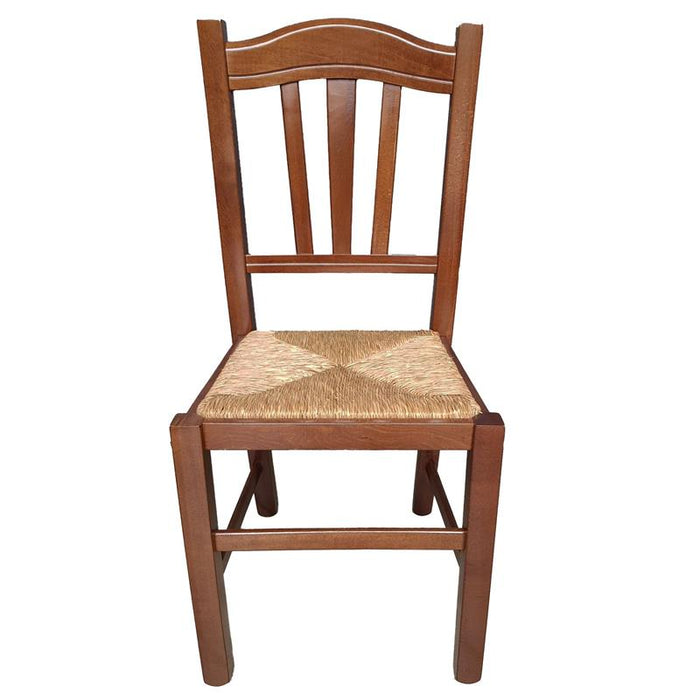 SEDIA IN LEGNO COLORE NOCE 46X45X90 CM CM MODELLO SILVANA CON SEDUTA IN PAGLIA SCHIENALE ALTO