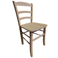 SEDIA IN LEGNO COLORE GREZZO 44X42X87 CM CM MODELLO PAESANA CON SEDUTA COMPATTA IN LEGNO MASSELLO SCHIENALE ALTO