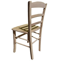 SEDIA IN LEGNO COLORE GREZZO 44X42X87 CM CM MODELLO PAESANA CON SEDUTA COMPATTA IN LEGNO MASSELLO SCHIENALE ALTO