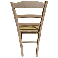 SEDIA IN LEGNO COLORE GREZZO 44X42X87 CM CM MODELLO PAESANA CON SEDUTA COMPATTA IN LEGNO MASSELLO SCHIENALE ALTO