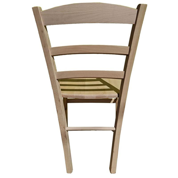 SEDIA IN LEGNO COLORE GREZZO 44X42X87 CM CM MODELLO PAESANA CON SEDUTA COMPATTA IN LEGNO MASSELLO SCHIENALE ALTO