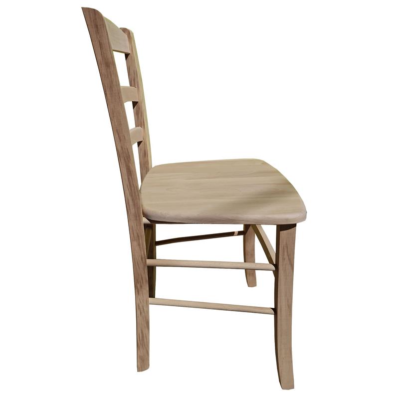 SEDIA IN LEGNO COLORE GREZZO 44X42X87 CM CM MODELLO PAESANA CON SEDUTA COMPATTA IN LEGNO MASSELLO SCHIENALE ALTO