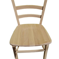 SEDIA IN LEGNO COLORE GREZZO 44X42X87 CM CM MODELLO PAESANA CON SEDUTA COMPATTA IN LEGNO MASSELLO SCHIENALE ALTO