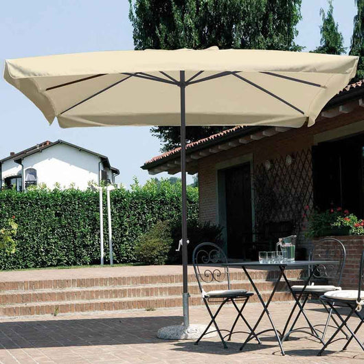 Ombrellone Giardino 3x3mt Palo Centrale Carrucola Air-vent Telo Pendente Beige