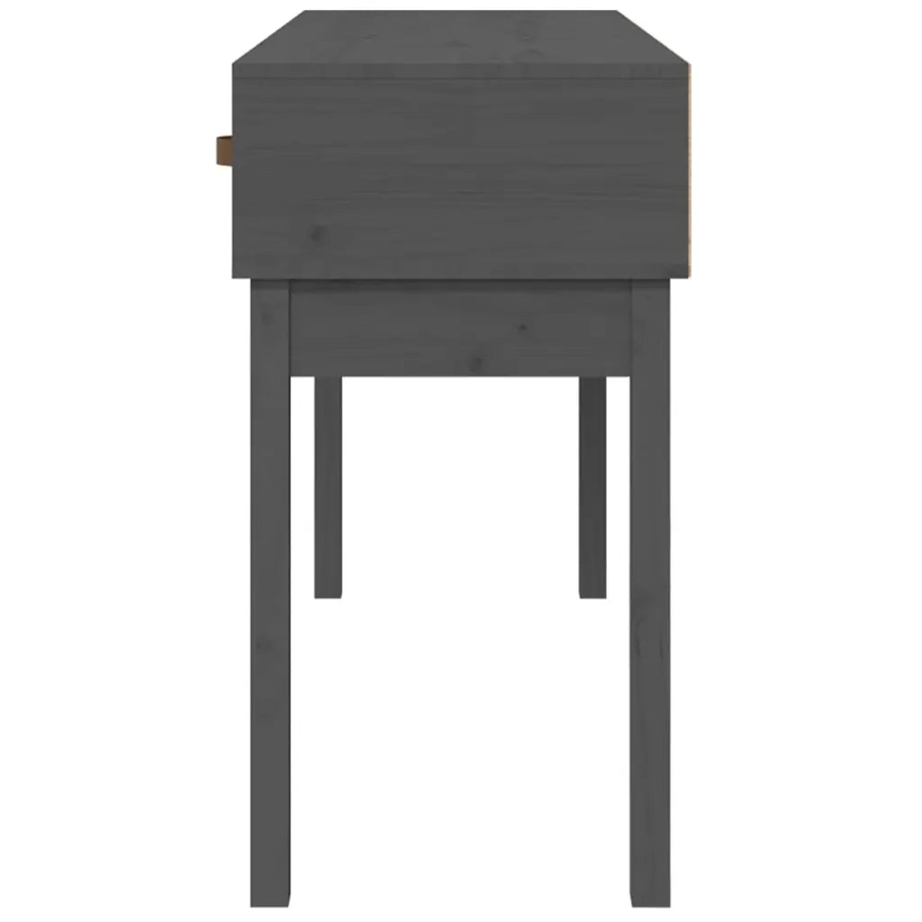 Tavolo Consolle Grigio 114x40x75 cm in Legno Massello di Pino
