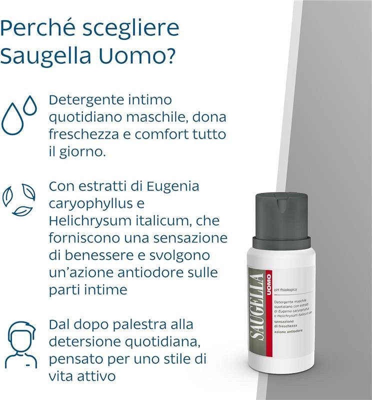 SAUGELLA DERMOLIQUIDO PH FISIOLOGICO DETERGENTE UOMO CONFEZIONE 200 ML