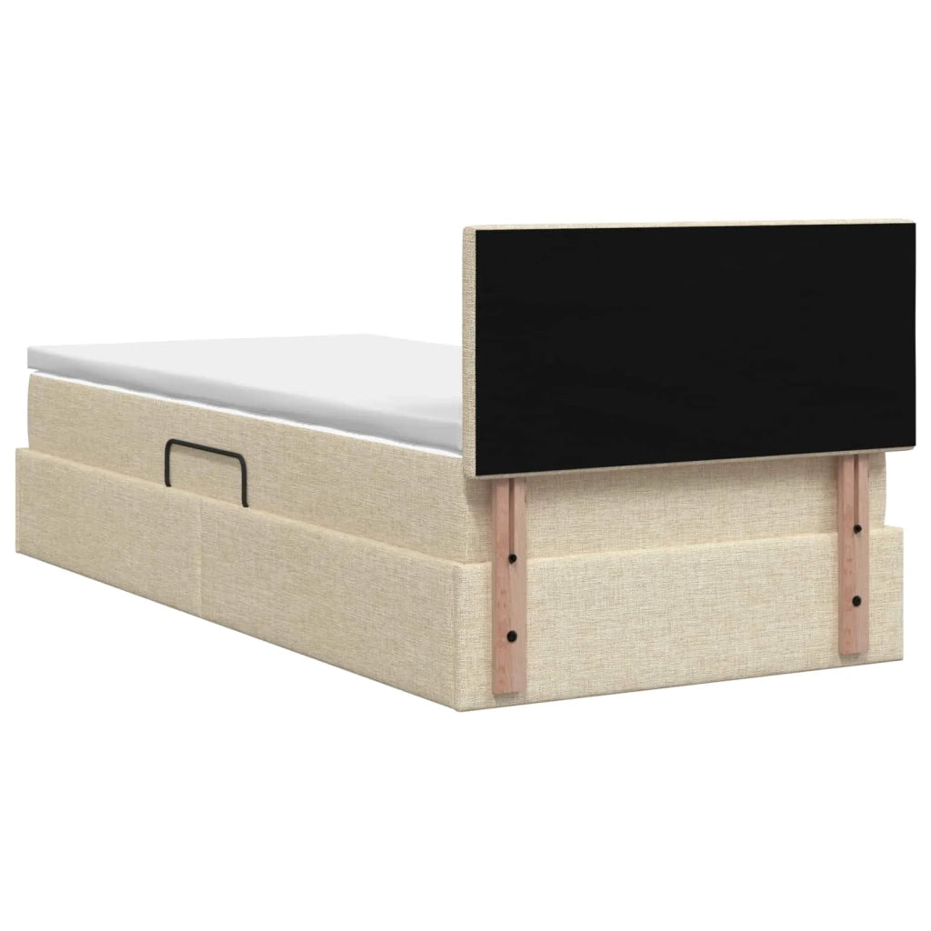 Letto con contenitore e materasso Crema 90 x 200 cm Velluto 3458599