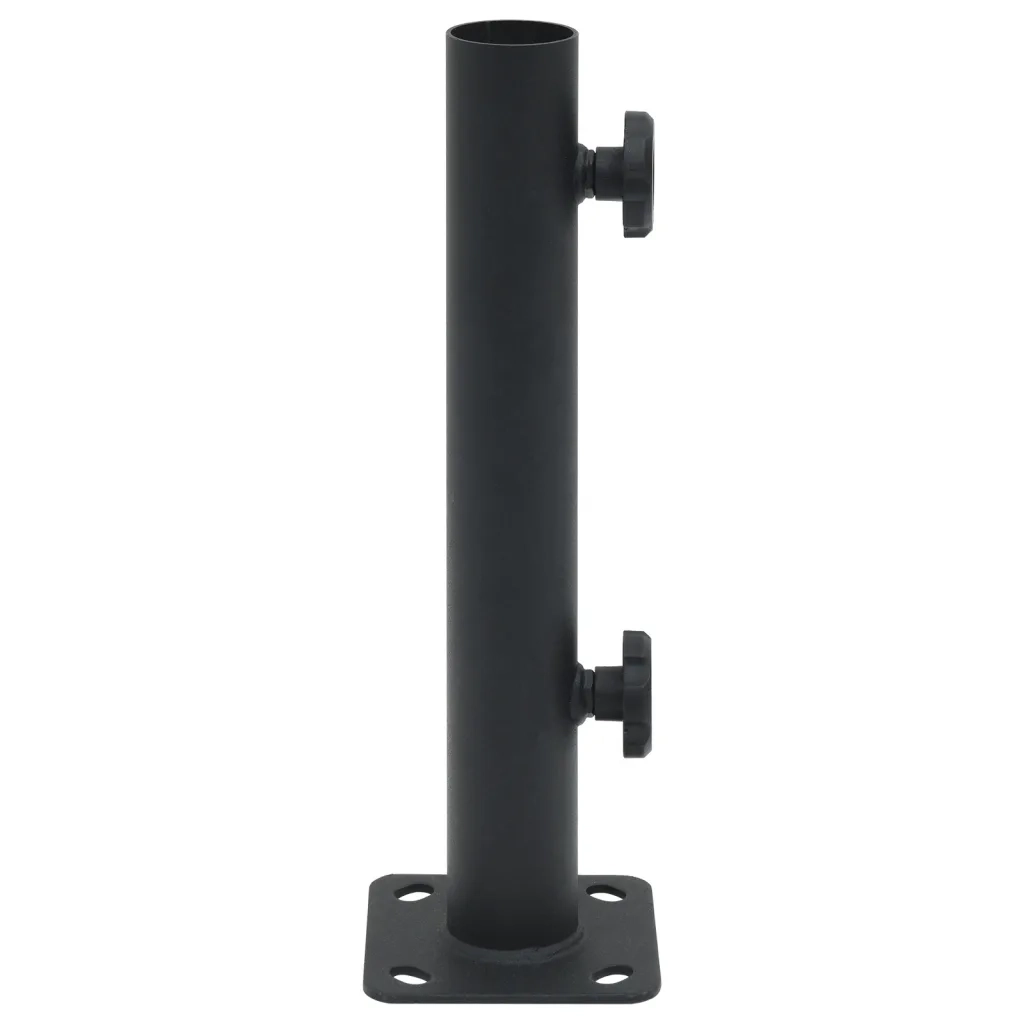 Base per Ombrellone per Palo-Supporto per ombrellone da ?32/34/38 mm Nero Opaco Acciaio