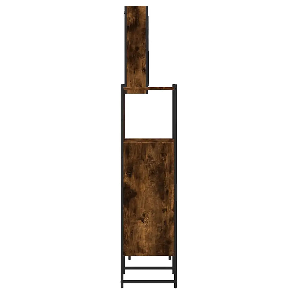 Set Mobili da Bagno 3 pz Rovere Fumo in Legno Multistrato 3214762