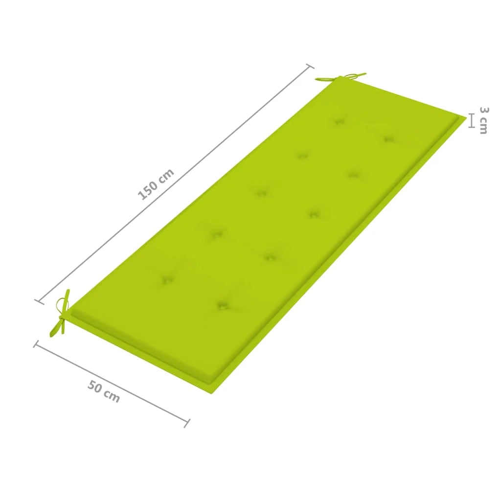 Panchina da giardino arredo esterno per patio panchina e cuscino impilabili per terrazzo 159 x 57,5 ​​x 90 cm legno massello di teak 02_0011692