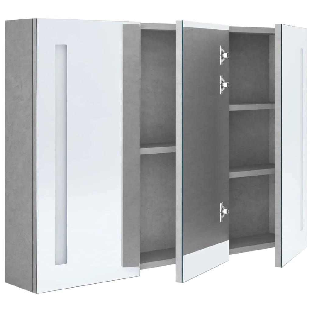 Mobile da bagno con specchio LED 89 x 14 x 62 cm MDF grigio 02_0006607