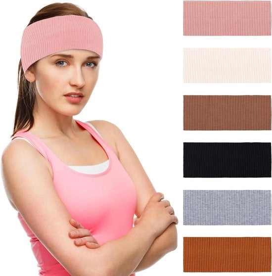 Bande per Capelli Ammortizzate per Donna | Bande per Capelli Sportive con Antislip | Yoga e Fitness | 6 pezzi in 6 colori | Stile Boho | Cura della Pelle