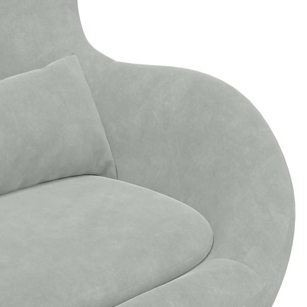 Divano Sedia-Poltrona uovo Grigio chiaro Velluto