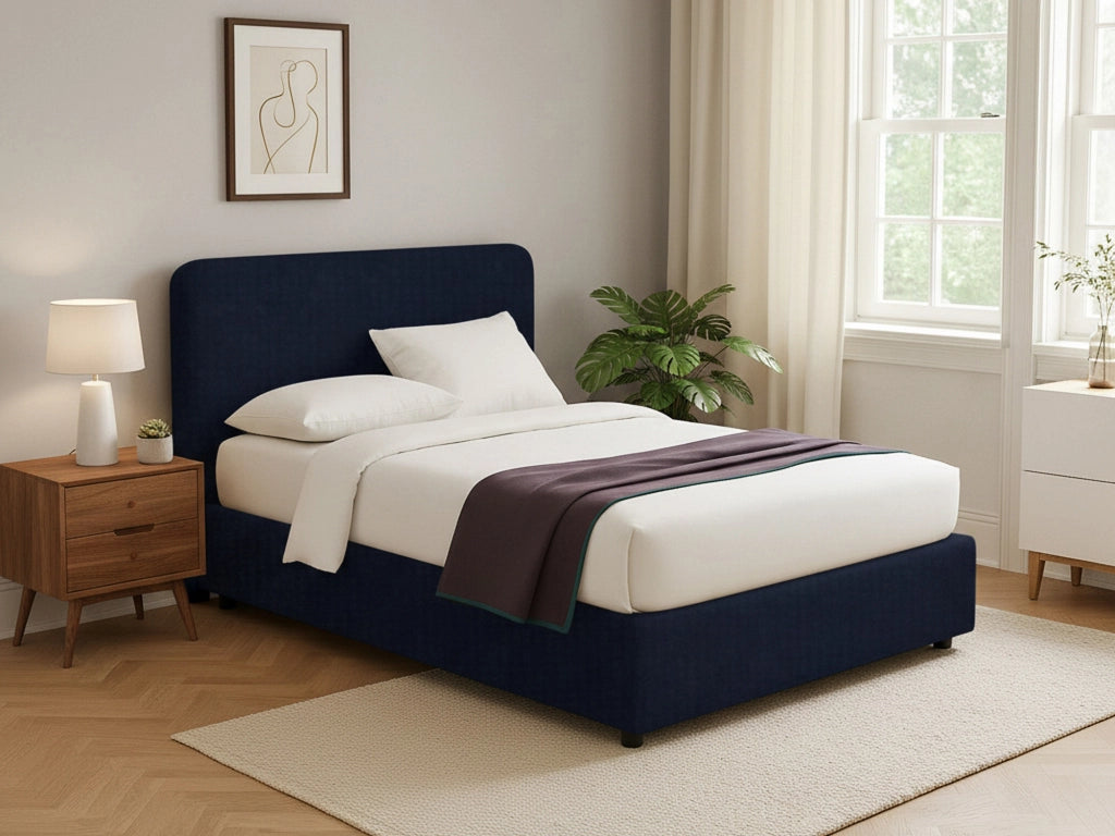 Slough, Letto Singolo Sfoderabile Made in Italy, Viola Scuro