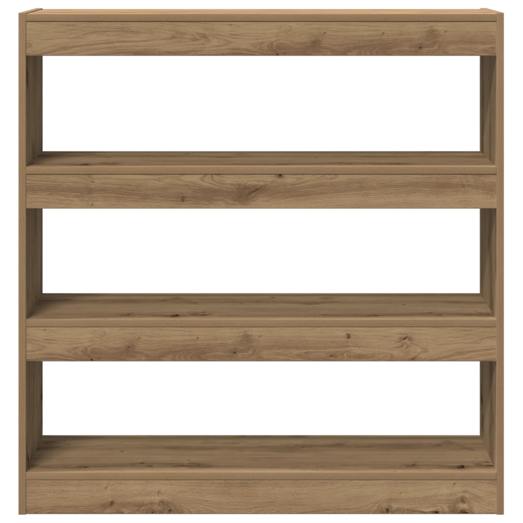 Mobile per libri/separatore di stanze in rovere artigianale - 100x30x103cm, realizzato in legno ingegnerizzato