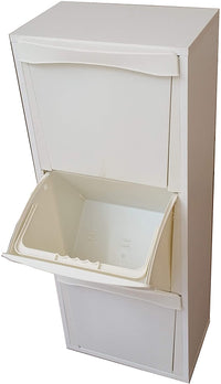 MOBILE RACCOLTA DIFFERENZIATA LEGNO PATTUMIERA ESTRAIBILE 3 VANI BIANCO CUCINA