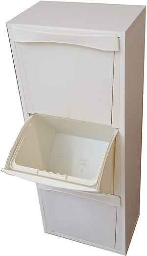 MOBILE RACCOLTA DIFFERENZIATA LEGNO PATTUMIERA ESTRAIBILE 3 VANI BIANCO CUCINA