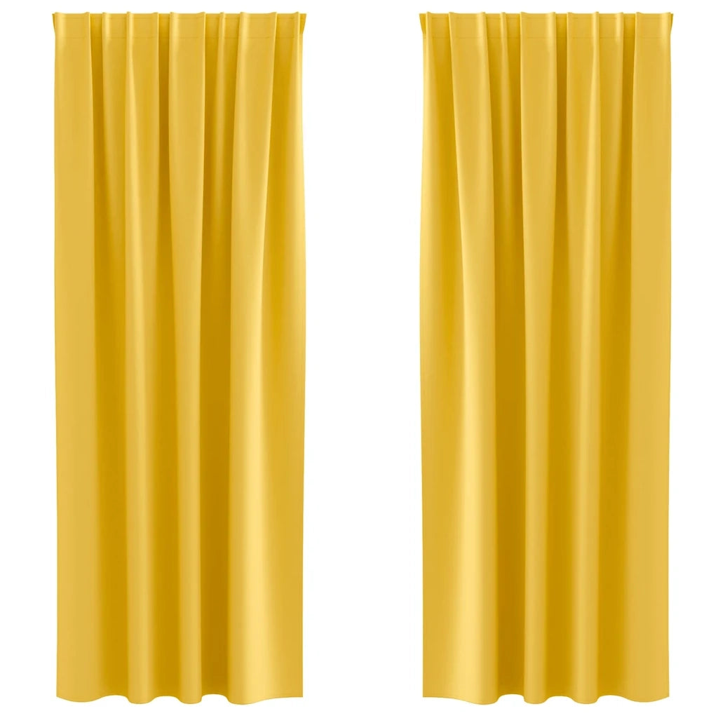 Tende Blackout con Anelli 2 pcs Giallo senape 260 x 140 cm 4107507