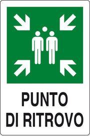 TARGA PUNTO DI RITROVO 300X200 ALLUMINIO NORMA EU- 1,0 pz
